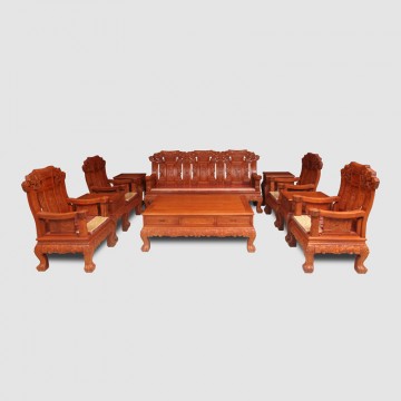 Burma padauk classical Chinese rosewood sofa，Solid wood chair