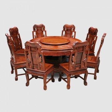 Classical Chinese African acid branch non acid 1.38 meter round table，Wooden table